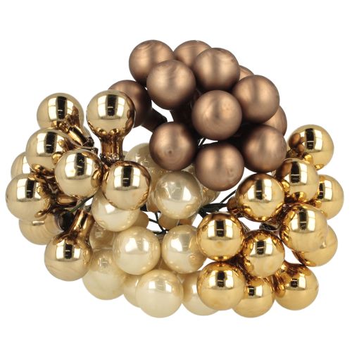 Product Mirror berries Ø1.5cm brown-gold 140 pcs