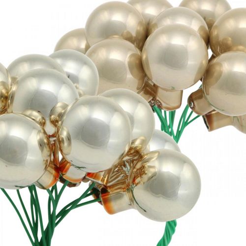 Product Mini Christmas Ball Cream, Beige Mirror Berries Ø20mm 140 pcs