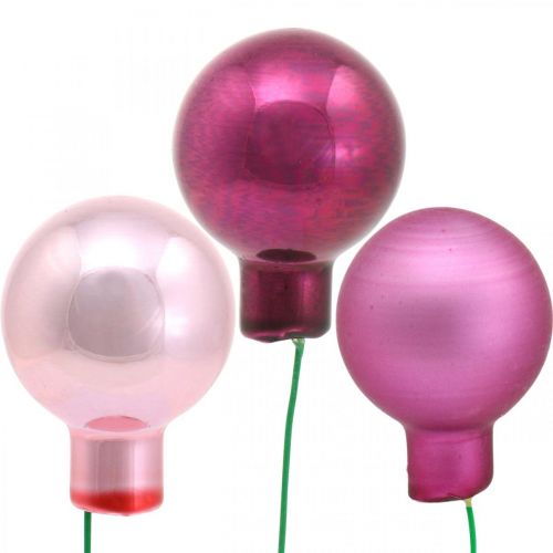 Product Mini Christmas Ball Pink Glass Mirror Berries Berry Ø20mm 140 Pcs