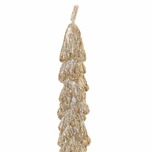 Floristik24 Tapered candles fir gold metallic 30mm × 260mm 2pcs