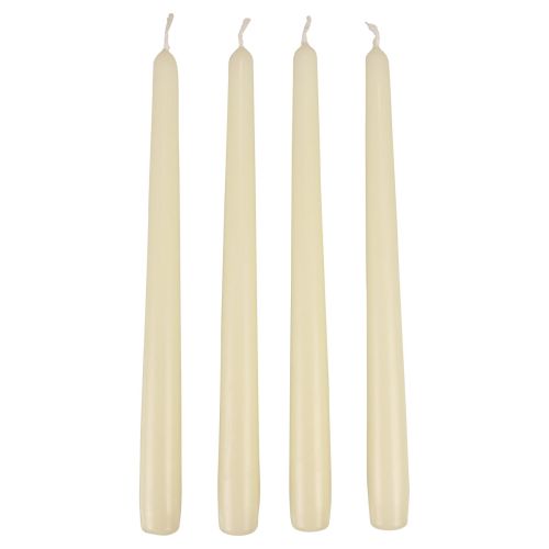 Floristik24 Taper candles stick candles white ivory 250/23mm 12pcs