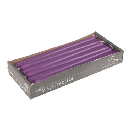 Product Taper Candles Wenzel Candles Purple 250/23mm 12 Pcs
