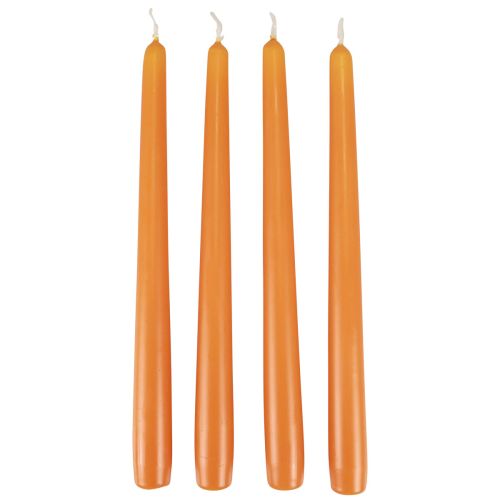 Floristik24 Taper candles Wenzel candles orange 250/23mm 12pcs