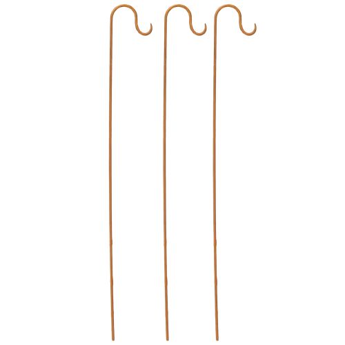 Floristik24 Rod with Hook Rust Decoration Garden Metal Decoration H80cm 3pcs
