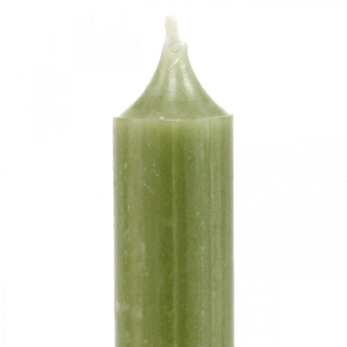 Product Taper candle green dyed wax candles 180mm/Ø21mm 6pcs