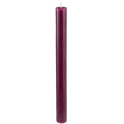 Taper candles dyed Burgundy 21×240mm 12 pcs