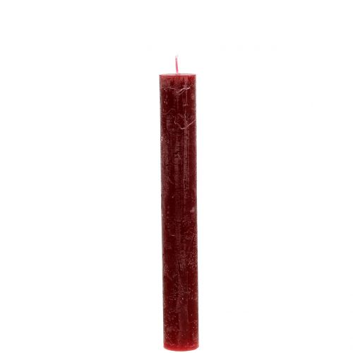 Floristik24 Taper candles dyed dark red 34mm x 240mm 4pcs