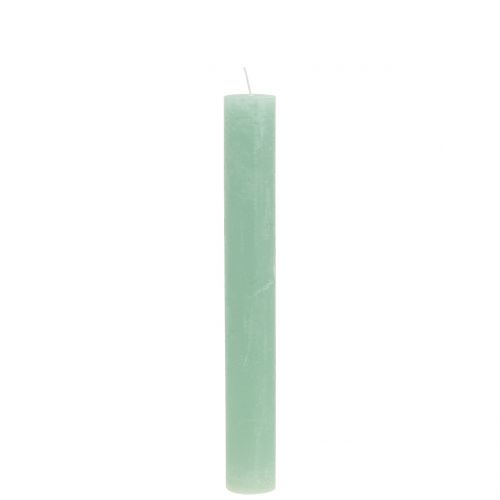 Floristik24 Taper candles dyed light green 34mm x 240mm 4pcs