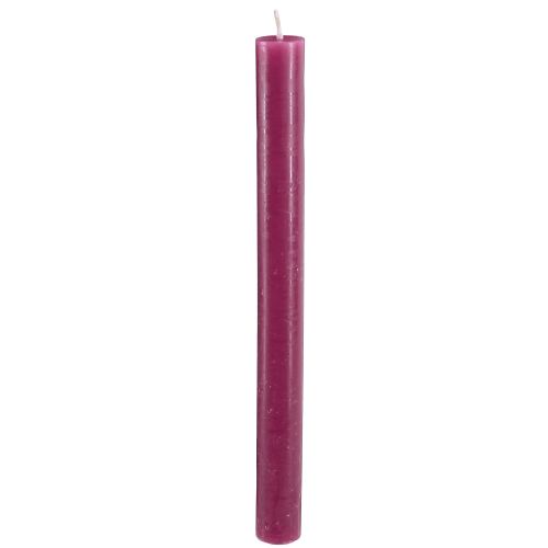 Taper candles colored candles Berry 21×240mm 12 pcs