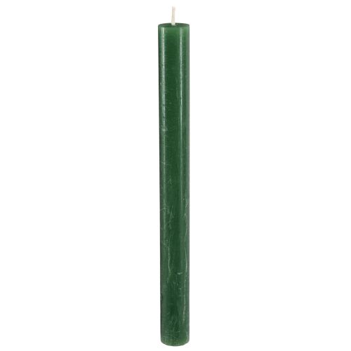 Taper candles colored candles dark green 21×240mm 12 pcs