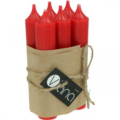 Product Taper candles short candles red decoration Christmas Ø21/110mm 6pcs