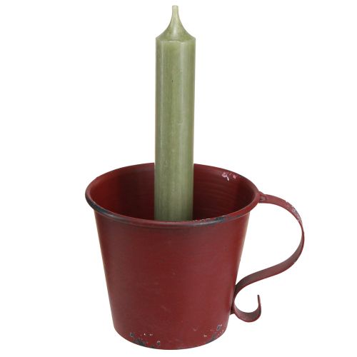 Product Candle holder vintage cup decoration wine red Ø9.5cm H8cm 3pcs