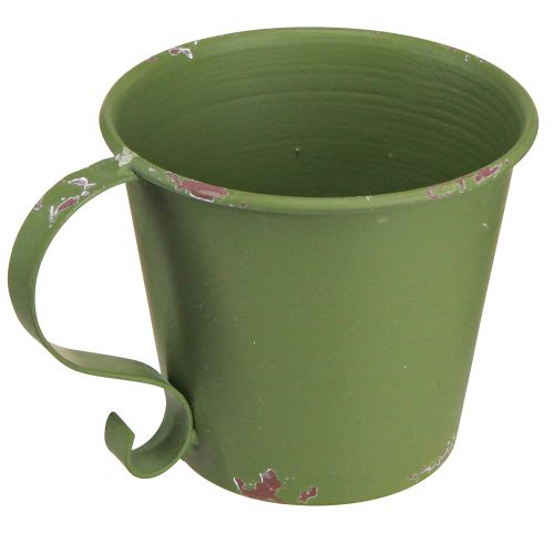 Candle holder vintage cup metal decoration green Ø9.5cm H8cm 3pcs