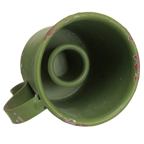 Product Candle holder vintage cup metal green Ø7cm H6cm 2pcs