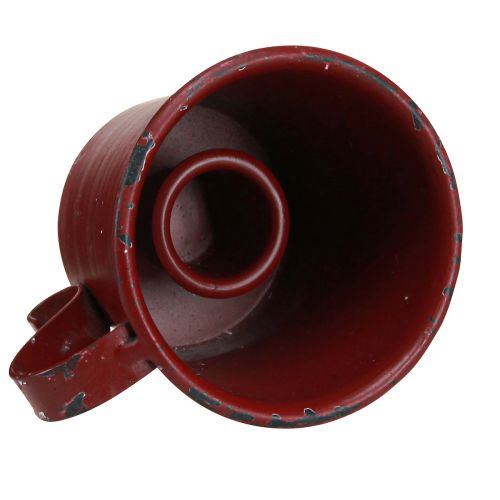 Product Candle holder vintage cup metal wine red Ø7cm H6cm 2pcs