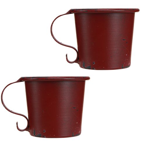 Product Candle holder vintage cup metal wine red Ø7cm H6cm 2pcs