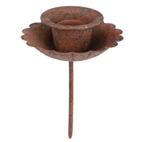 Floristik24 Stick candle holder rust look Ø8.5cm H4cm 4pcs