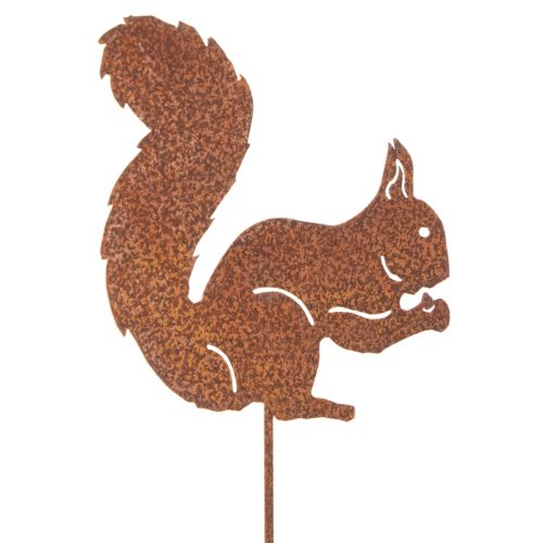 Product Garden stake squirrel rust decorative stake for flower bed and flower pot 52cm 2pcs