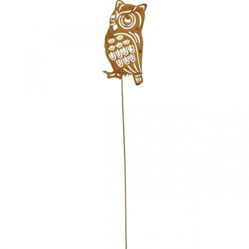 Product Garden stake rust owl metal patina plug 19cm