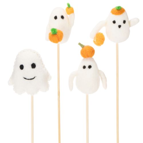 Product Ghost figures on wooden sticks, Halloween decoration, 54cm, 8 pieces
