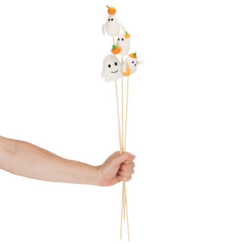 Product Ghost figures on wooden sticks, Halloween decoration, 54cm, 8 pieces