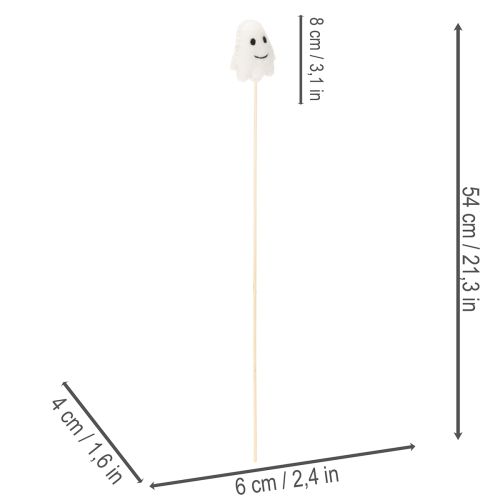 Product Ghost figures on wooden sticks, Halloween decoration, 54cm, 8 pieces