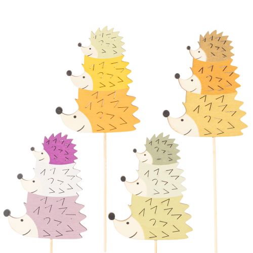Product Decorative Garden Stakes - Colorful Hedgehog Family - 34cm, 12 Pieces