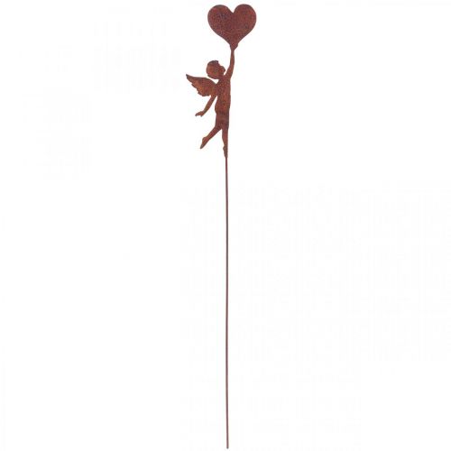 Floristik24 Garden stake rust angel with heart decoration Valentine's Day 60cm