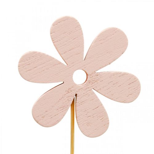 Product Flower plug wooden decorative plug flower colored 6.5cm 12pcs