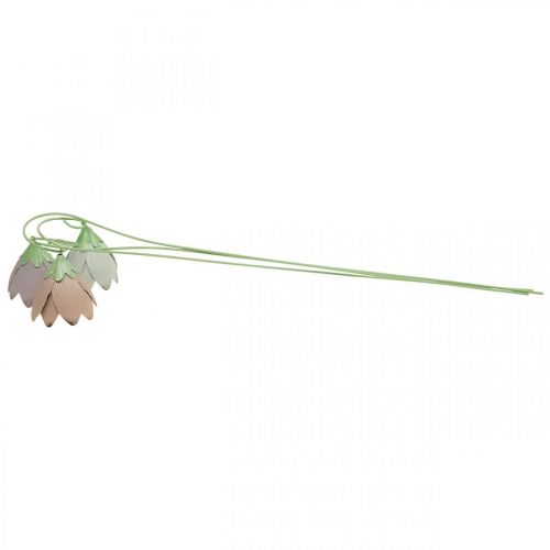 Floristik24 Garden stakes metal decorative flowers pink purple white L58cm 3pcs