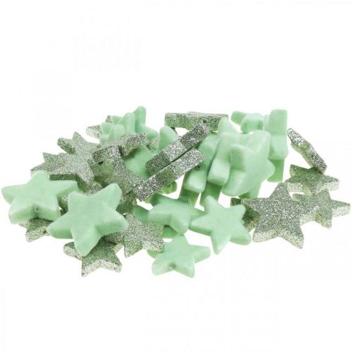 Product Scatter Decoration Christmas Stars Scatter Stars Green Ø4/5cm 40 Pcs