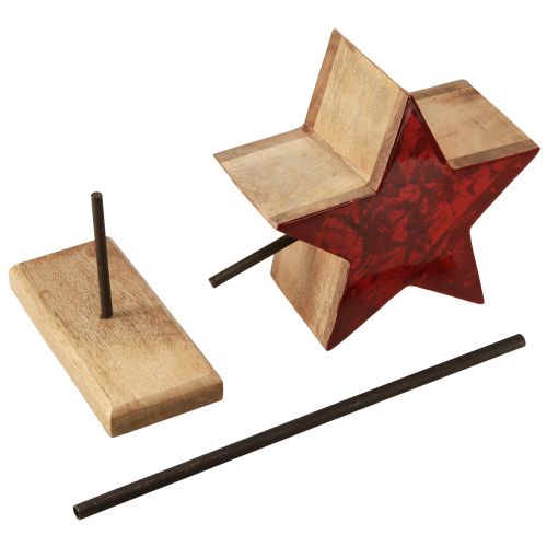 Product Star decoration natural red with stick on base 20x9.5x50cm