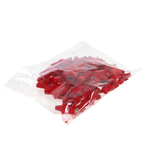 Floristik24 Star mix red flocked 4-5cm 40pcs