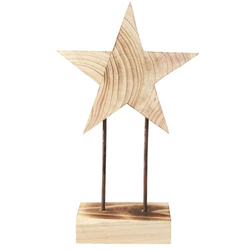 Product Star made of wood Paulownia Christmas star on base H48cm