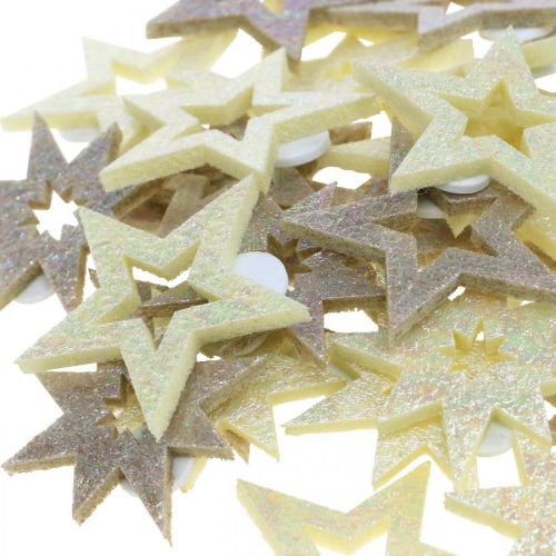 Product Decorative Stars for Crafting Yellow, Brown Foam Rubber 4cm 36 Pcs