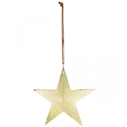 Product Gold star, Advent decoration, decoration pendant for Christmas 12 × 13cm 2pcs