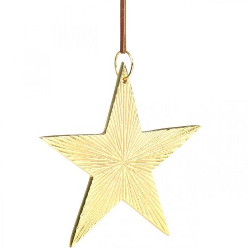 Product Gold star, Advent decoration, decoration pendant for Christmas 12 × 13cm 2pcs