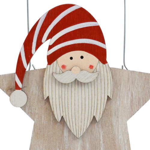 Product Star made of wood gnome red white table decoration 15.5×6×16.5cm