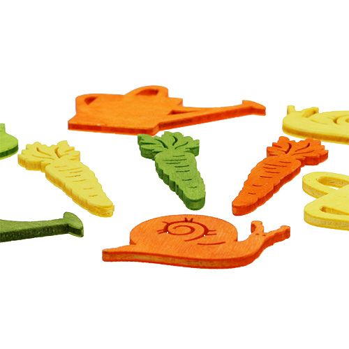 Product Scatter decoration made of wood with motifs colorful 4-6cm 72 pcs