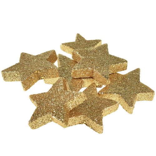Product Scattered stars light gold glitter 4-5cm 40pcs