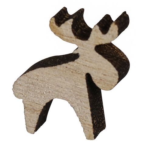 Product Scatter decoration wooden elk decoration natural brown 2x2.5cm 108 pcs