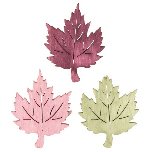 Product Scatter decoration wooden autumn leaves table decoration colored 3x4cm 72 pcs