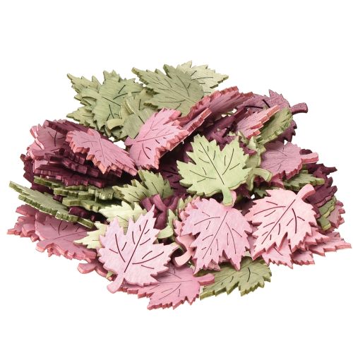 Product Scatter decoration wooden autumn leaves table decoration colored 3x4cm 72 pcs