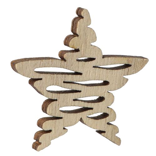 Product Scatter decoration wooden stars Christmas natural Ø4cm 72 pcs