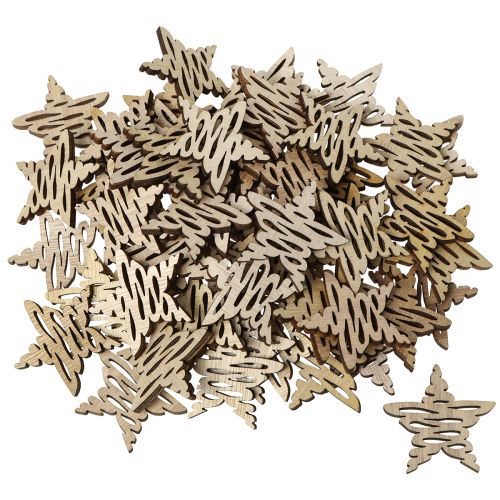 Product Scatter decoration wooden stars Christmas natural Ø4cm 72 pcs