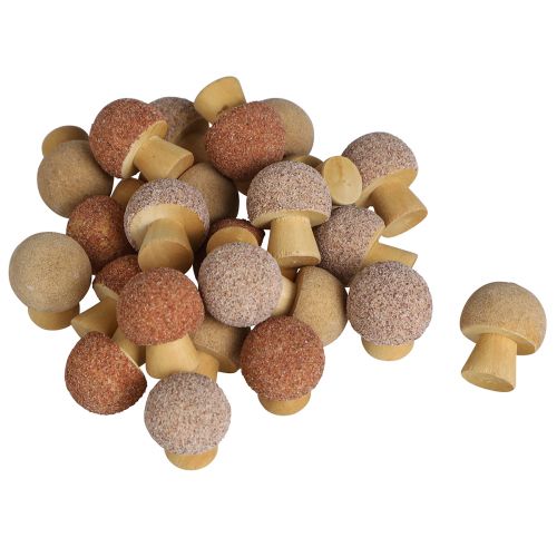 Product Scatter decoration wooden mushrooms decoration mini mushrooms brown Ø2cm 24 pcs