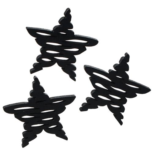 Floristik24 Scatter decoration black stars Christmas wood Ø4cm 72 pcs