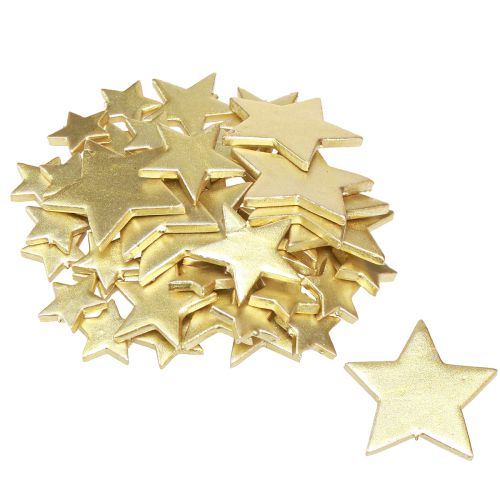 Product Scatter Decoration Stars Decoration Gold Ø3/5/7cm – 2nd Choice – 44 pcs