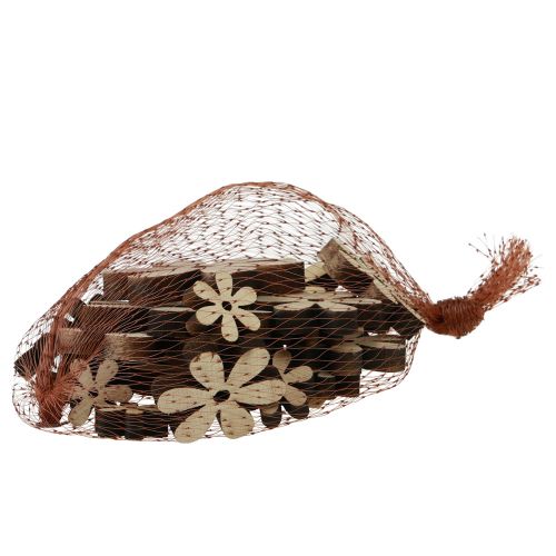 Product Scatter decoration wood flowers natural brown table decoration Ø2-6cm 20pcs