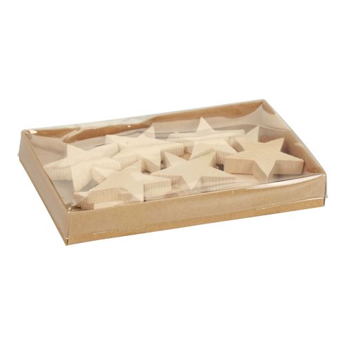 Product Scatter Decoration Christmas Stars Natural Wooden Stars Ø5.5cm 12 Pcs